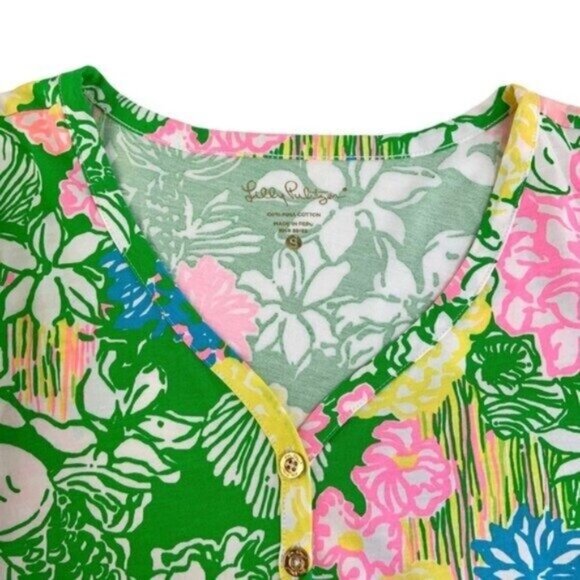 Lilly Pulitzer Palmetto Mini Dress Green Yellow - Picture 3 of 7